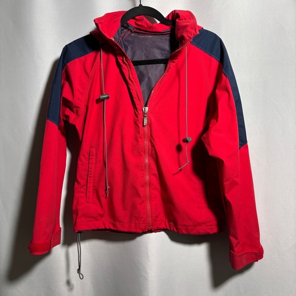VTG 80s North Face Jacket Red Blue Extreme GTX Womens 10 Hooded Windbreaker SEE - Picture 1 of 15